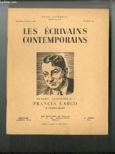 Les écrivains contemporains n° 16 - Francis Carco par Pierre …