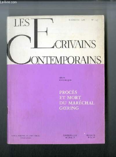 Les écrivains contemporains Série historique n° 147 - Procès et … | Immagine principale