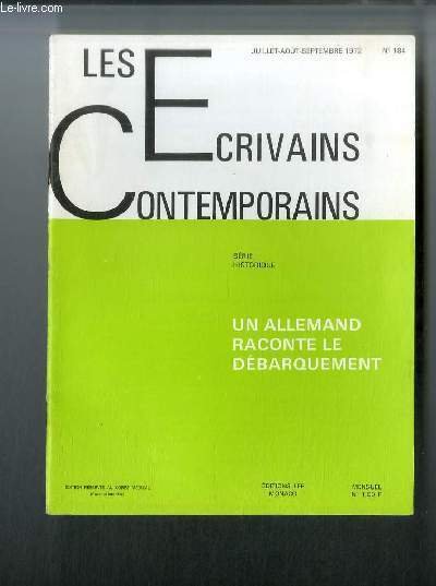 Les écrivains contemporains Série historique n° 184 - Un allemand … | Immagine principale
