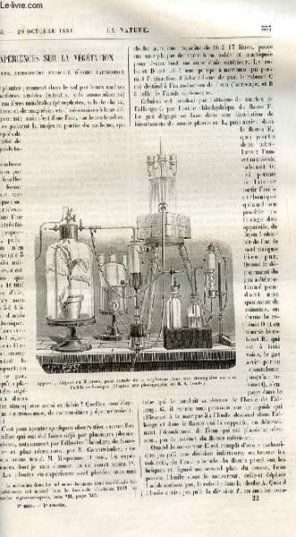 La nature n° 439 - Expériences sur la végétation dans … | Immagine principale