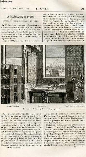 La nature n° 486 - Le télégraphe de bourse par … | Immagine principale