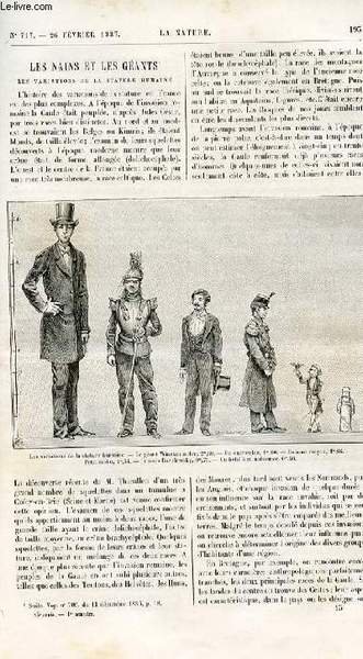 La nature n° 717 - Les nains et les géants …