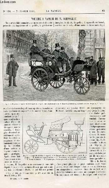 La nature n° 918 - Voiture a vapeur de M. …