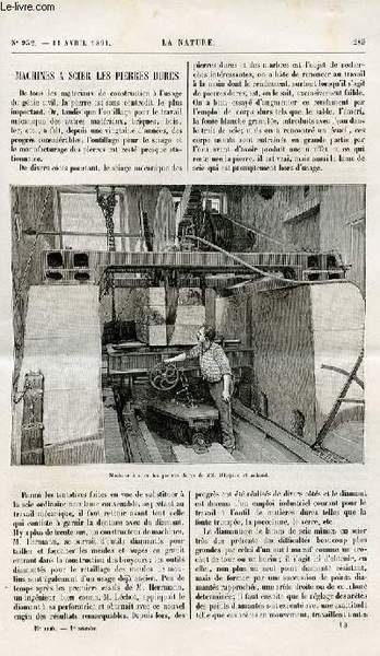 La nature n° 932 - Machines a scier les pierres …