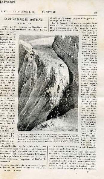 La nature n° 953 - La catastrophe du mont blanc …