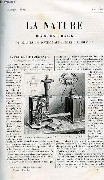 La nature n° 992 - La photographie microscopique au laboratoire …