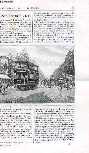 La nature n° 1015 - Les tramways électriques à Paris …