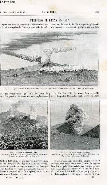La nature n° 1040 - L'éruption de l'Etna en 1892 …