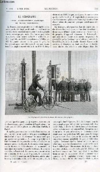 La nature n° 1092 - Le vélographe - appareil d'enregistrement …