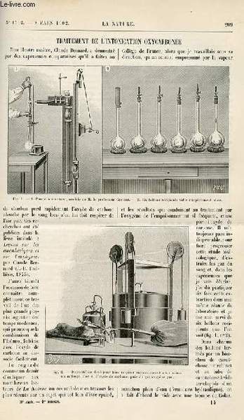 La nature n° 1502 - Traitement de l'intoxication oxycarbonée avec … | Immagine principale