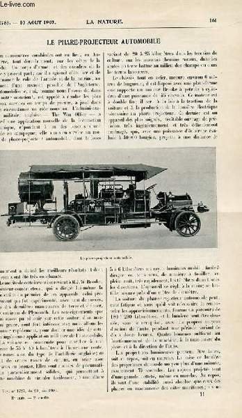 La nature n° 1785 - Le phare-projecteur automobile par Darvillé, …