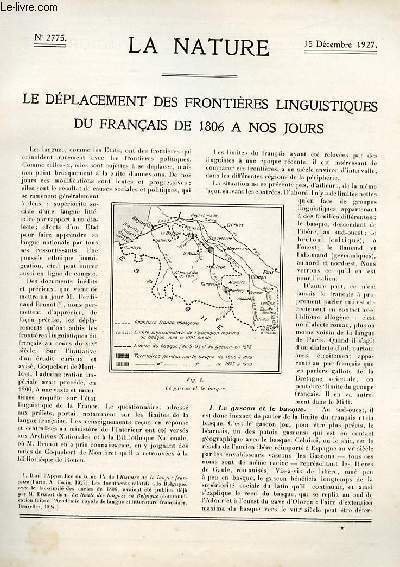 La nature n° 2775 - Le déplacement des frontières linguistiques …
