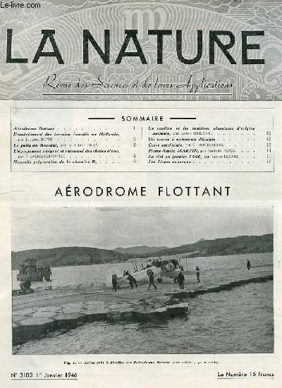 La nature n° 3103 - Aérodrome flottant, L'asséchement des terrains … | Immagine principale