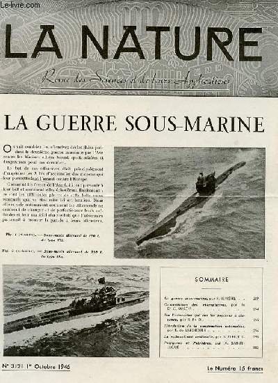 La nature n° 3121 - La guerre sous-marine par Leprêtre, … | Immagine principale