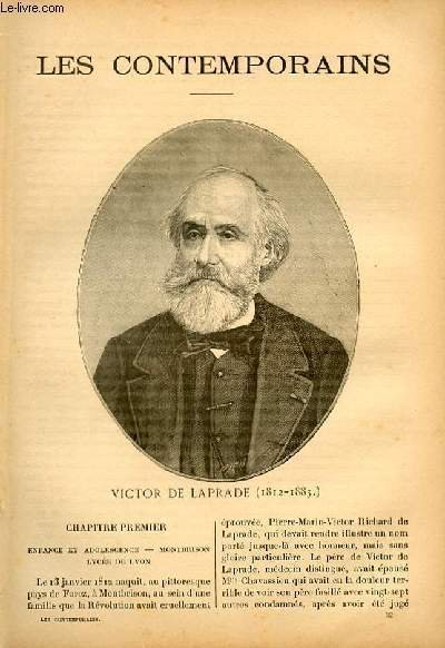 VICTOR DE LAPRADE (1812-1883). LES CONTEMPORAINS N°32
