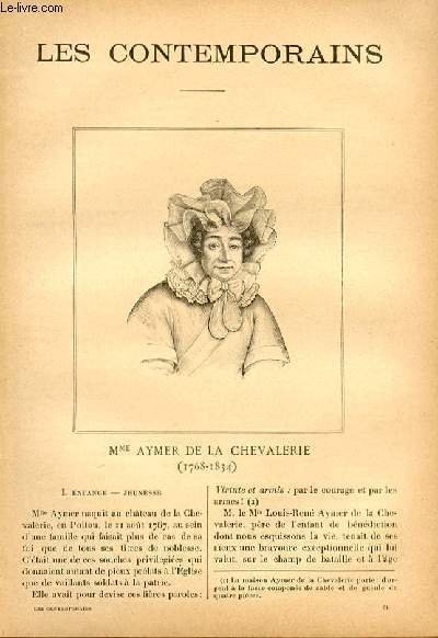 Mme Aymer de la Chevalerie (1768-1834). LES CONTEMPORAINS N°61