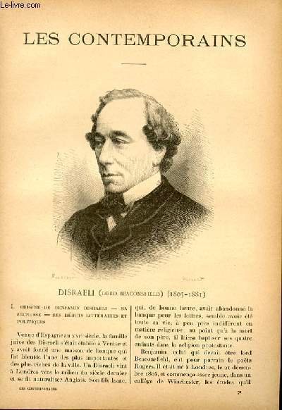 Disraeli (Lord Beaconsfield) (1805-1881) LES CONTEMPORAINS N°71