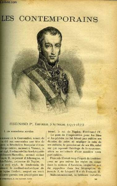 Ferdinand Ier, empereur d'Autriche (1793-1875) LES CONTEMPORAINS N° 794 | Immagine principale
