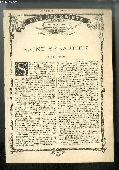 Vies des Saints n° 51 - Saint Sébastien, fête le … | Immagine principale