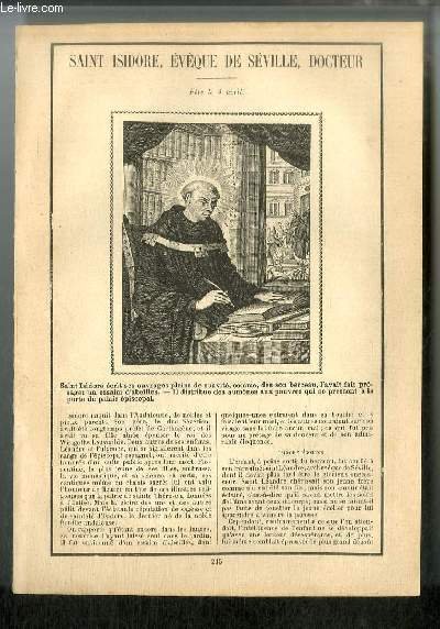 Vies des Saints n° 215 - Saint Isidore, évêque de …