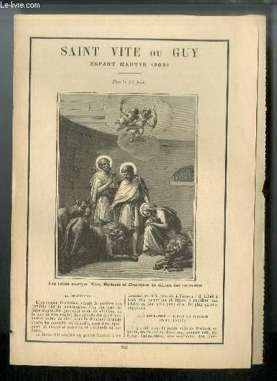 Vies des Saints n° 902 - Saint Vite ou Guy, … | Immagine principale