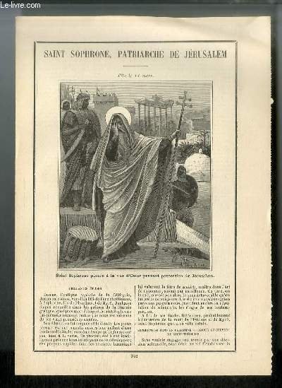 Vies des Saints n° 992 - Saint Sophrone, patriarche de … | Immagine principale