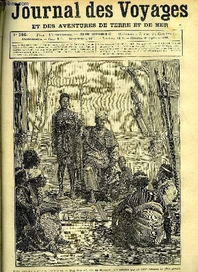 Journal des voyages et des aventures de terre et de mer n° 586 - Onze années sous les tropiques - Don Manuel, roi de Musséra, est admiré par sa cour comme le plus grand monarque, Le coureur des jungles, chapitre VI, Un voyage a Jérusalem, Les dompteurs