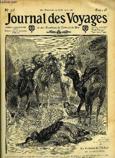 Journal des voyages et des aventures de terre et de mer n° 715 - 2e série - Dans les repaires de la Mauritanie: la colonne de l'Adrar par Auguste Terrier, Meurtrier du globe, VII par G. de Wailly, Silas Phelps le despérado par E. Dupuy, Les différentes