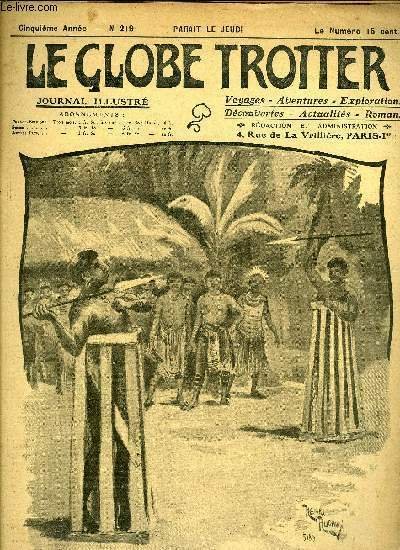 Le globe trotter n° 219 - La culture du riz à Madagascar - rizières de Betsimitatatra, L'exploration fantastique du Dr Bergamy, chapitre VIII par Paul de Sémant, Ce que j'ai vu sur les champs de bataille de Mandchourie par Villetard de Laguerie, Trois