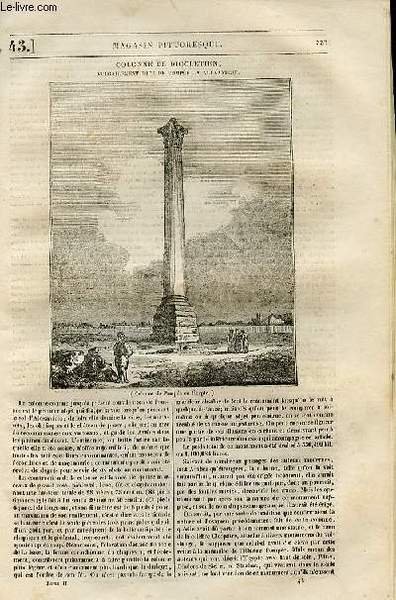 LE MAGASIN PITTORESQUE - Livraison n°043 - Colonne de Dioclétien …