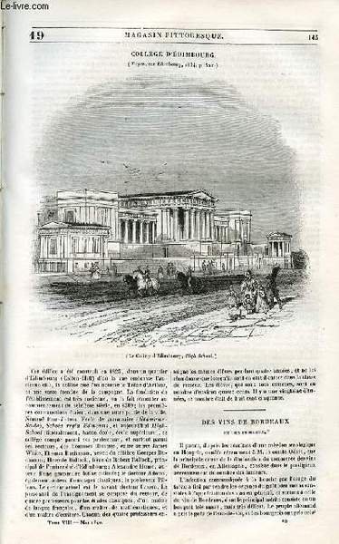 LE MAGASIN PITTORESQUE - Livraison n°019 - Collège d'Edimbourg.