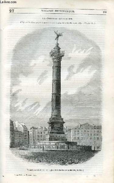 LE MAGASIN PITTORESQUE - Livraison n°027 - La colonne de juillet.