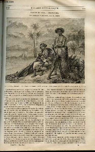 LE MAGASIN PITTORESQUE - Livraison n°019 - Salon de 1841 - Peinture - Une famille tahitienne par Colin.