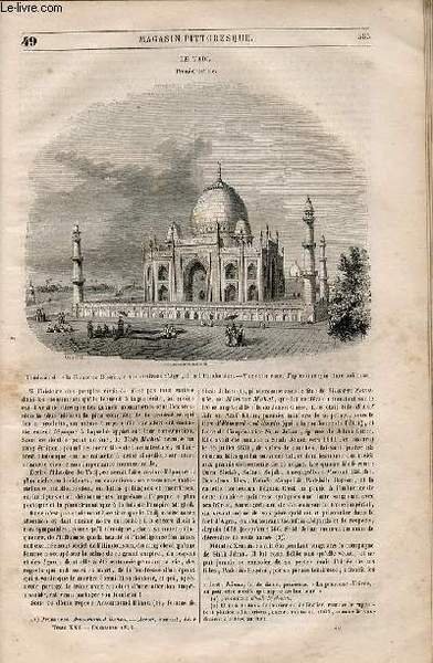 LE MAGASIN PITTORESQUE - Livraison n°049 - Le tadj, à …