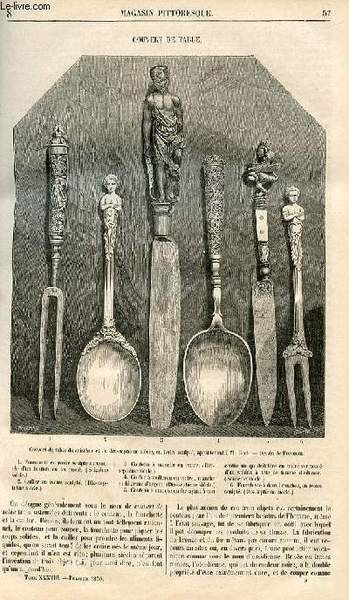 LE MAGASIN PITTORESQUE - Livraison n°008 - Couvert de table.