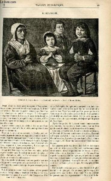 LE MAGASIN PITTORESQUE - Livraison n°12 - Le bénédicité.