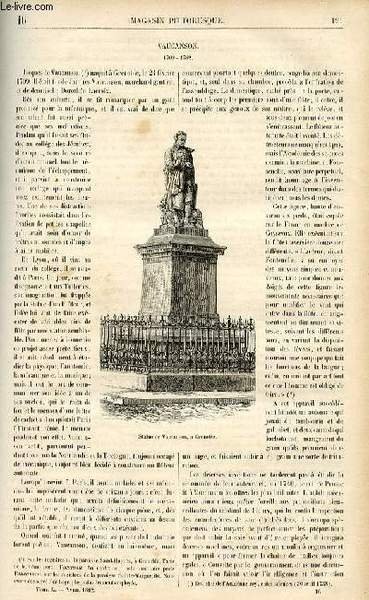 LE MAGASIN PITTORESQUE - Livraison n°16 - Vaucanson, 1709-1782.
