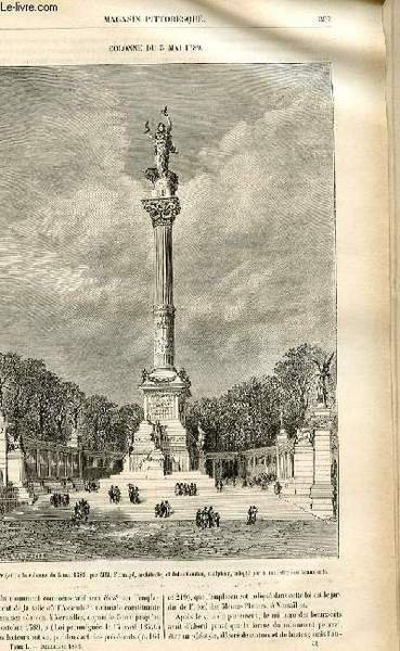 LE MAGASIN PITTORESQUE - Livraison n°51 - Colonne du 5 mai 1789.