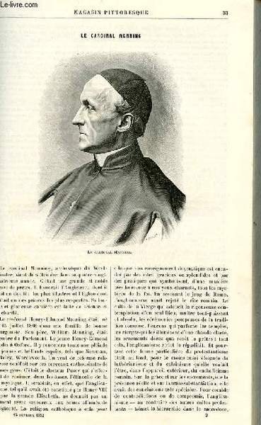 LE MAGASIN PITTORESQUE - Livraison n°03 - Le cardinal Manning.