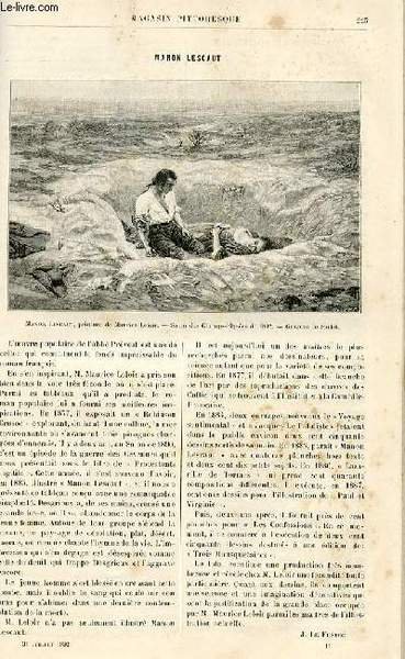 LE MAGASIN PITTORESQUE - Livraison n°14 - Manon Lescaut.