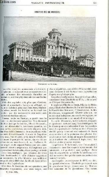 LE MAGASIN PITTORESQUE - Livraison n°08 - Université de Moscou. | Immagine principale