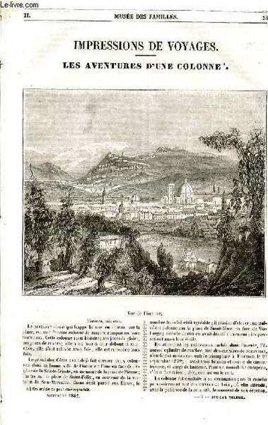 Le musée des familles - lecture du soir - livraison n°05, 06 et 07- Les aventures d'une colonne par Alexandre Dumas.