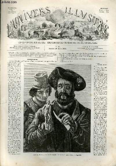 L'UNIVERS ILLUSTRE - PREMIERE ANNEE N° 15 - Benvenuto Cellini …