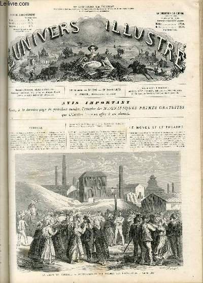 L'UNIVERS ILLUSTRE - TREIZIEME ANNEE N° 796 - La grève …