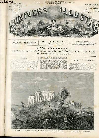 L'UNIVERS ILLUSTRE - TREIZIEME ANNEE N° 803 - Algérie, la colonne expéditionnaire du général de Wimpffen attaque l'oasis à d'Ain-Chair.
