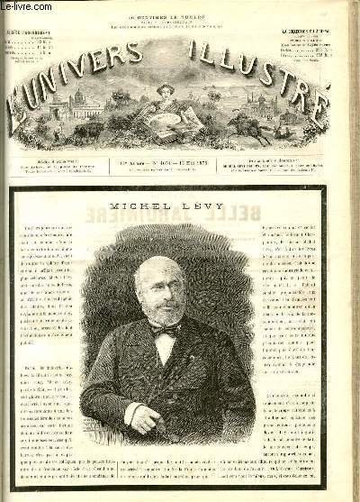 L'UNIVERS ILLUSTRE - DIX-HUITIEME ANNEE N° 1051 Michel Lévy