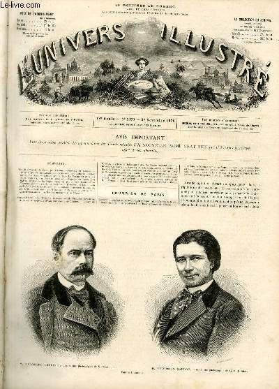 L'UNIVERS ILLUSTRE - DIX-HUITIEME ANNEE N° 1079 - M. Théodore …