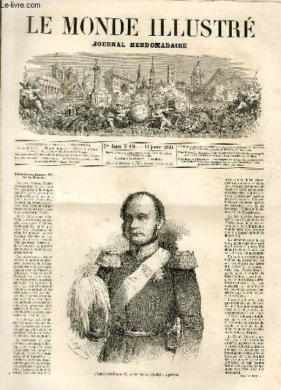 LE MONDE ILLUSTRE N°196 Frédéric-Guillaume IV, roi de Prusse