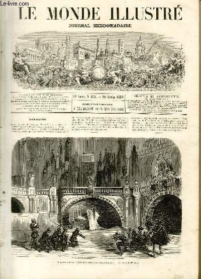 LE MONDE ILLUSTRE N°672 Représentation de Guido et Ginevra, au Théâtre-Italien