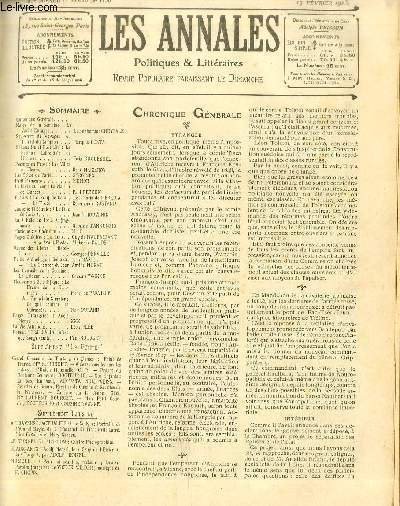 LES ANNALES POLITIQUES ET LITTERAIRES N° 1130 (1er semestre) Souvenirs …